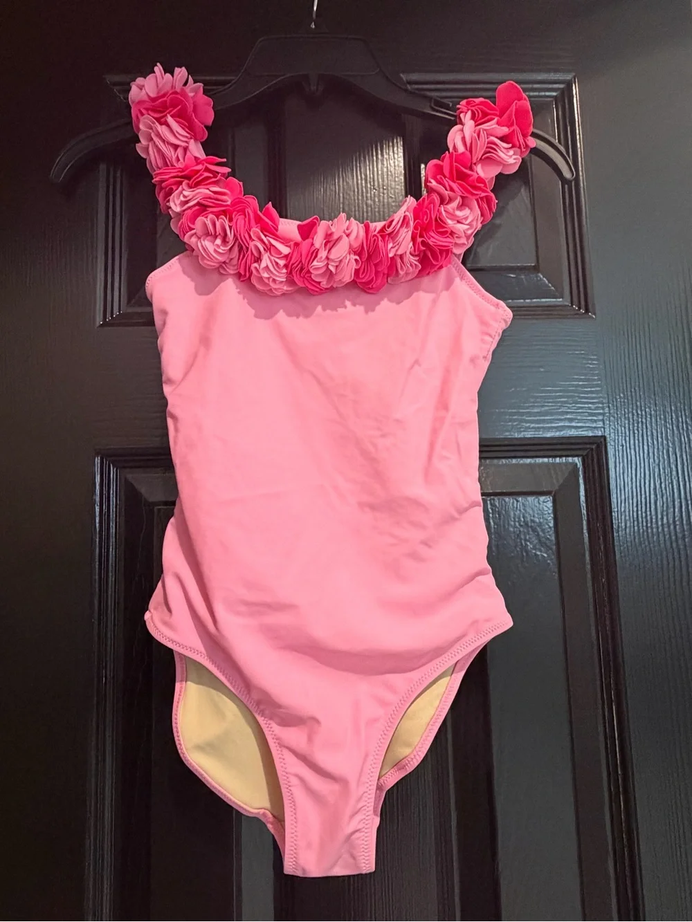 Girls' Pink Floral-Trim One-Piece Bodysuit worn once!